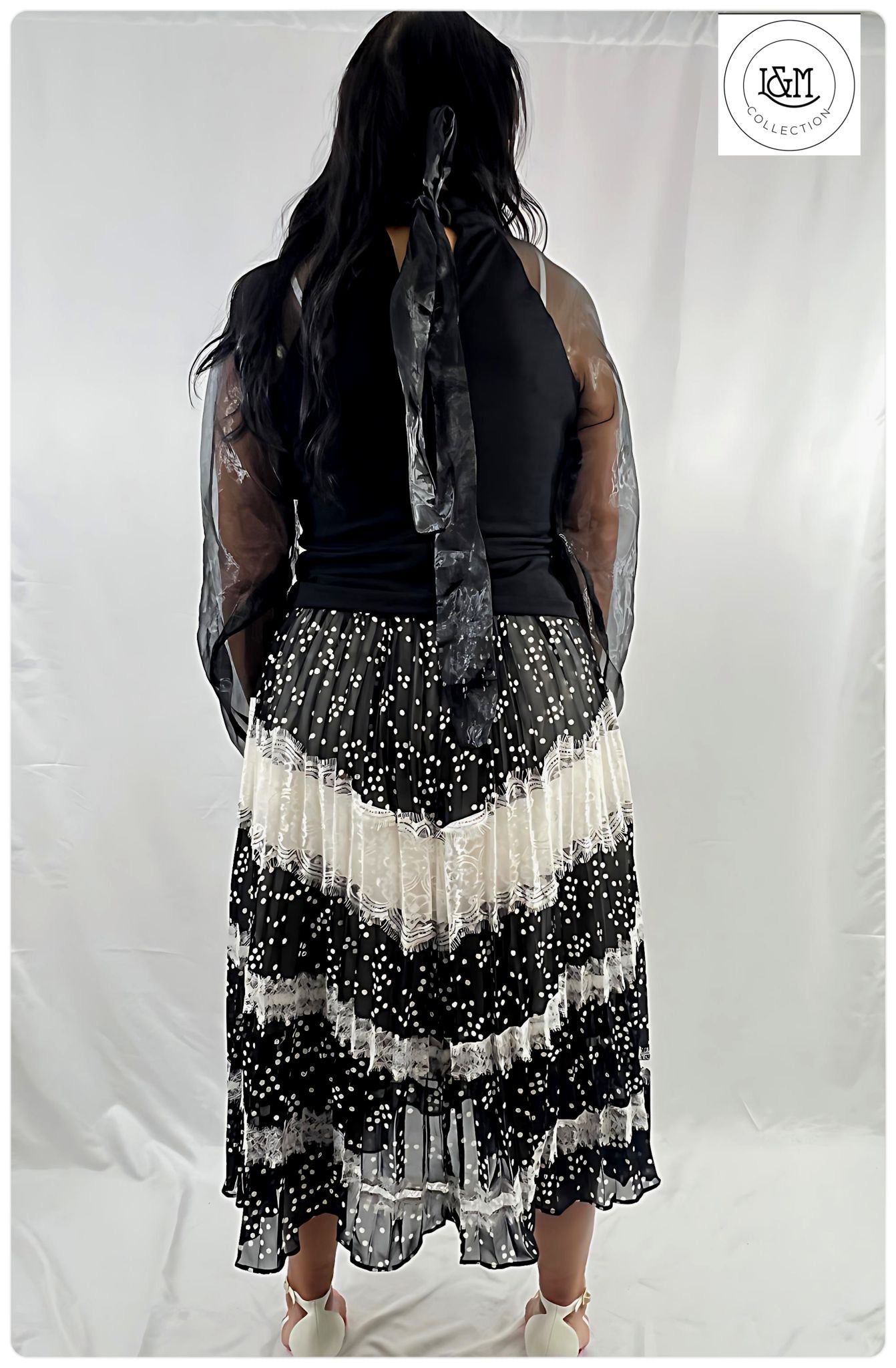 Tity polka dot pleated skirt