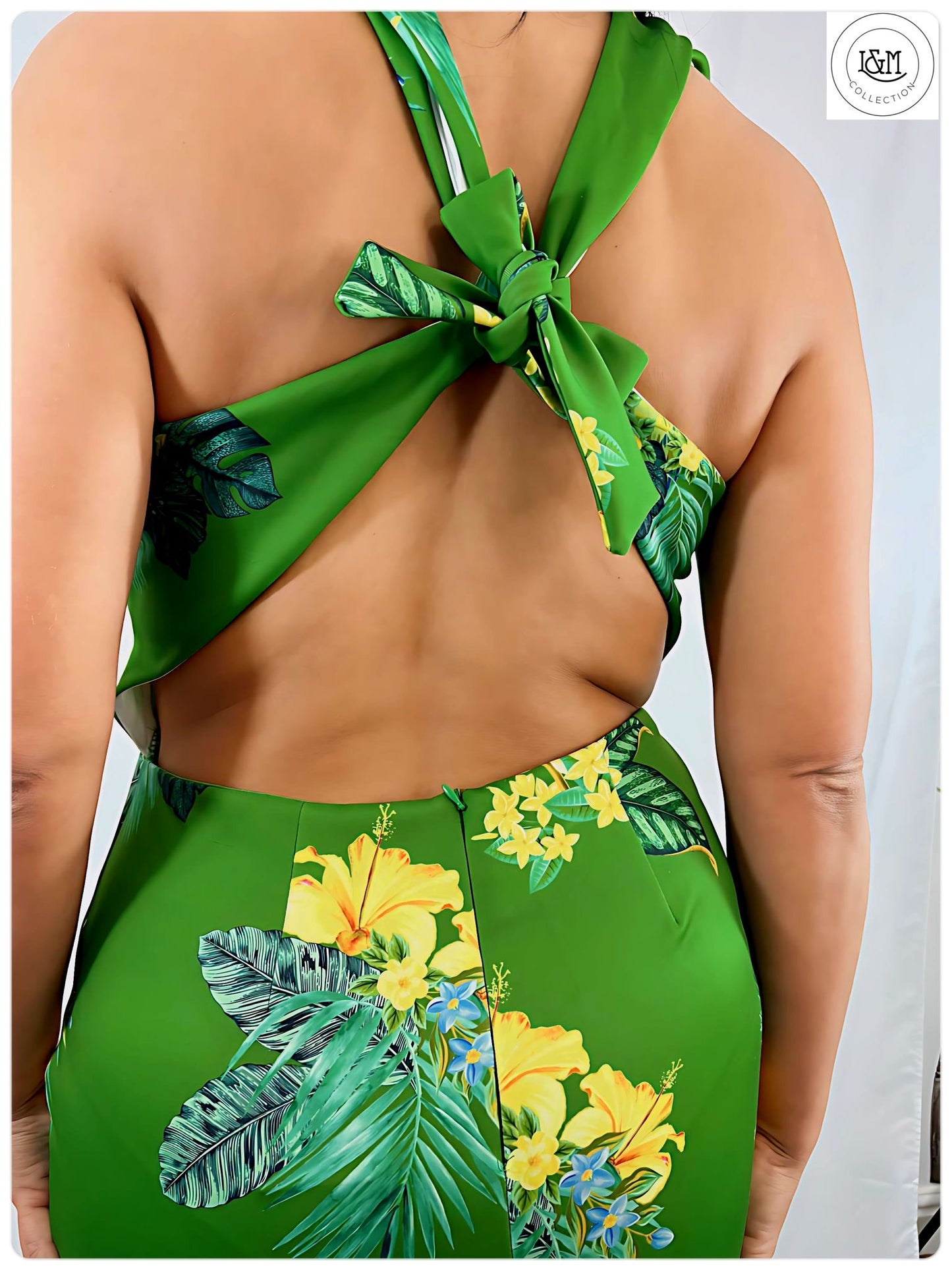 L&M Lucy green tie back dress
