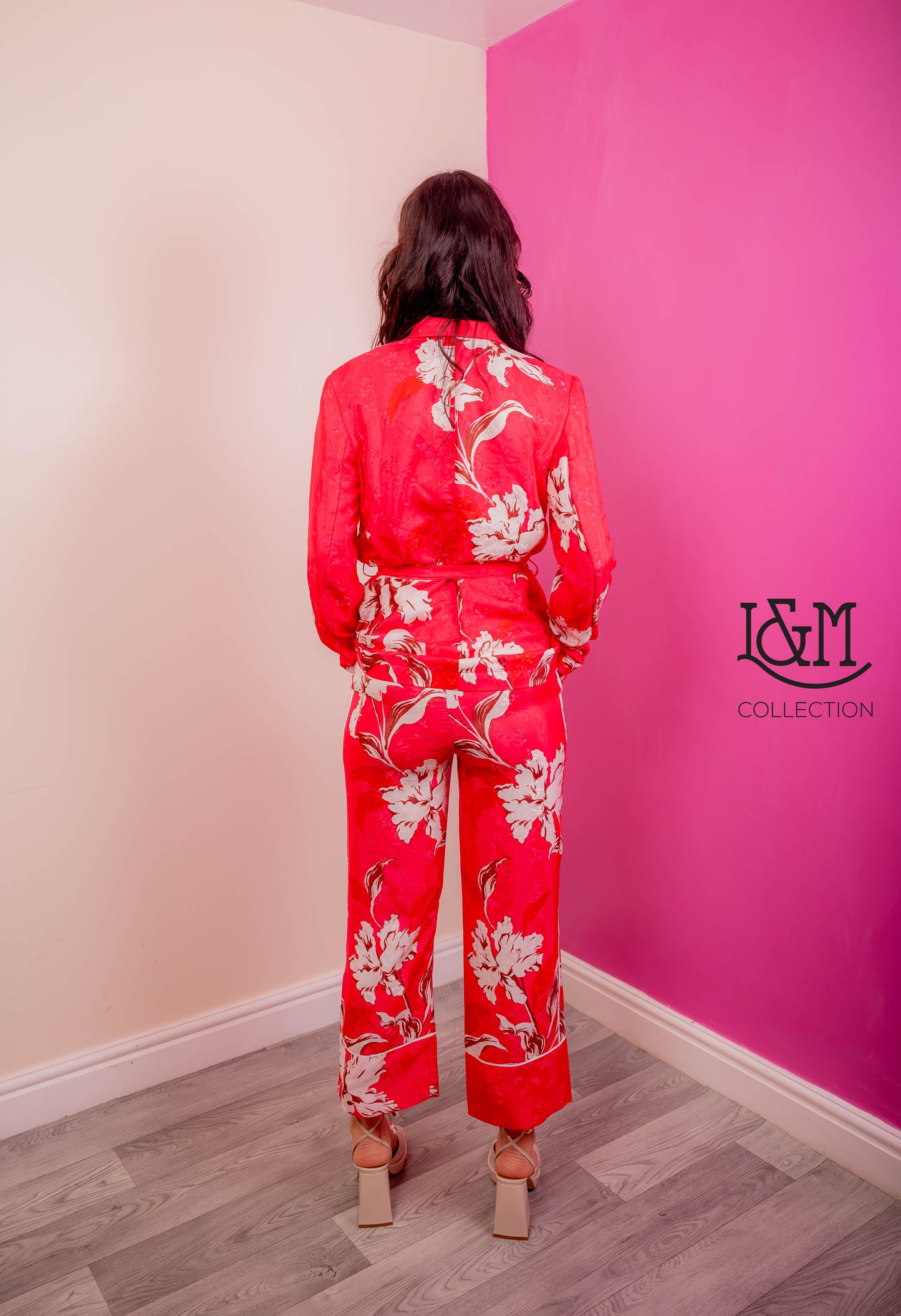 Floral Print Belted Blazer