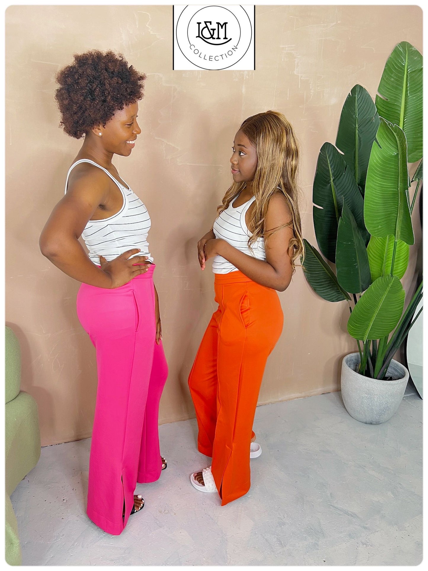 joggers with a front split