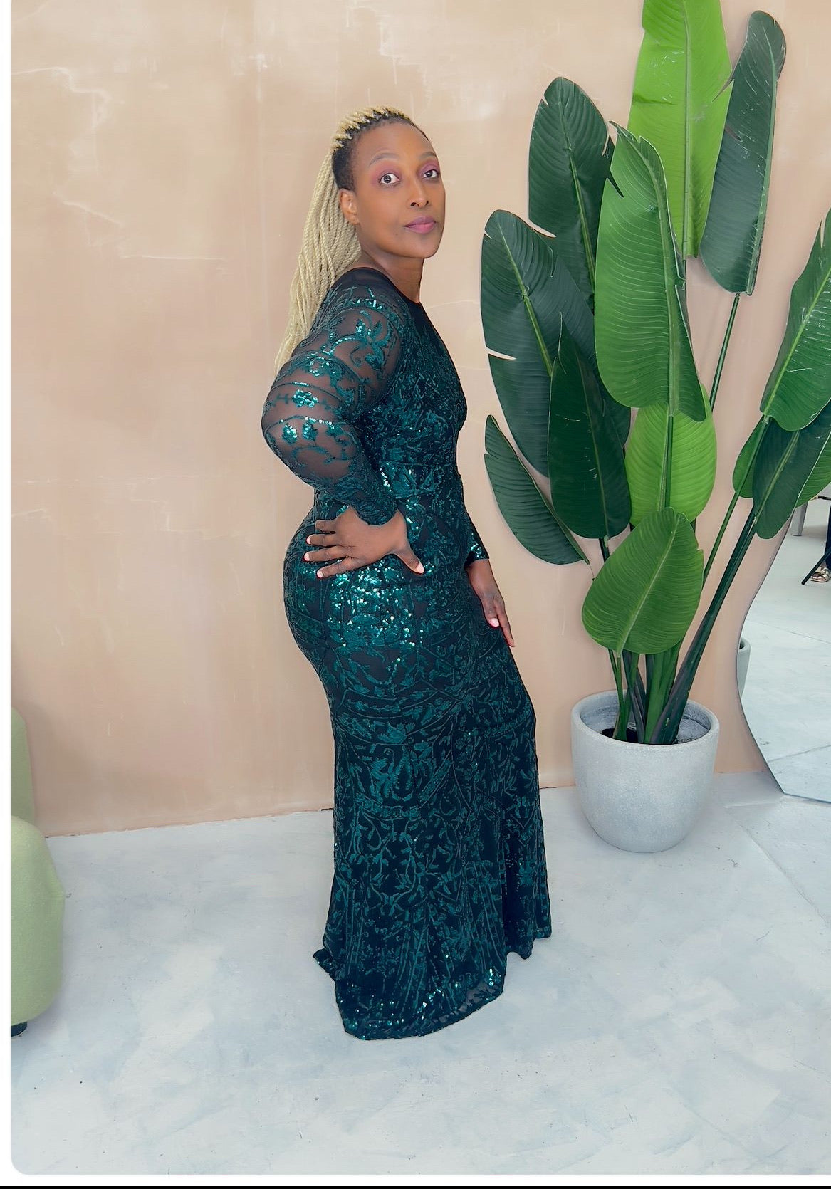 Ivy Sequin Green Maxi Dress
