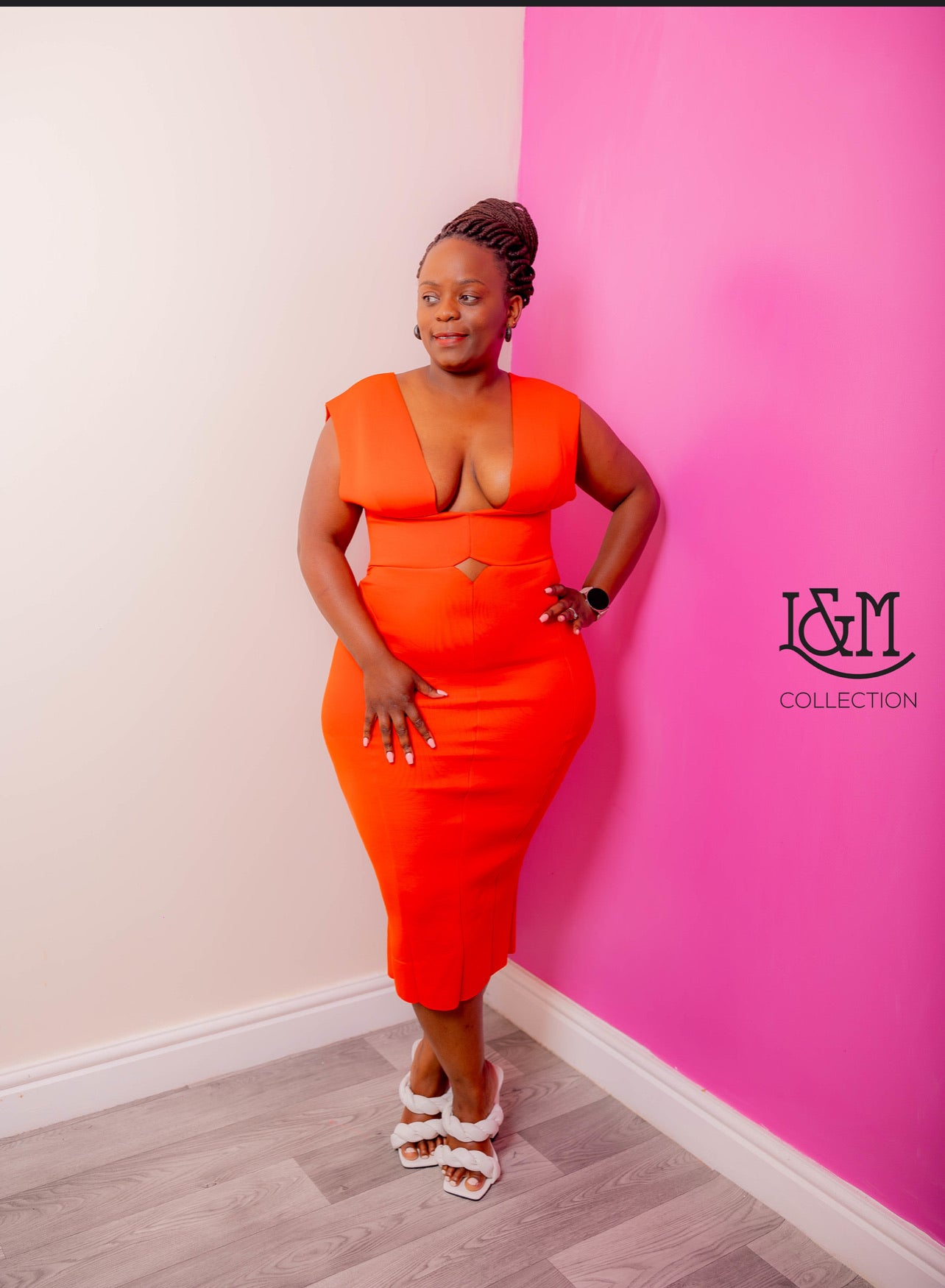 Meloe Bodycon Red Midi Dress
