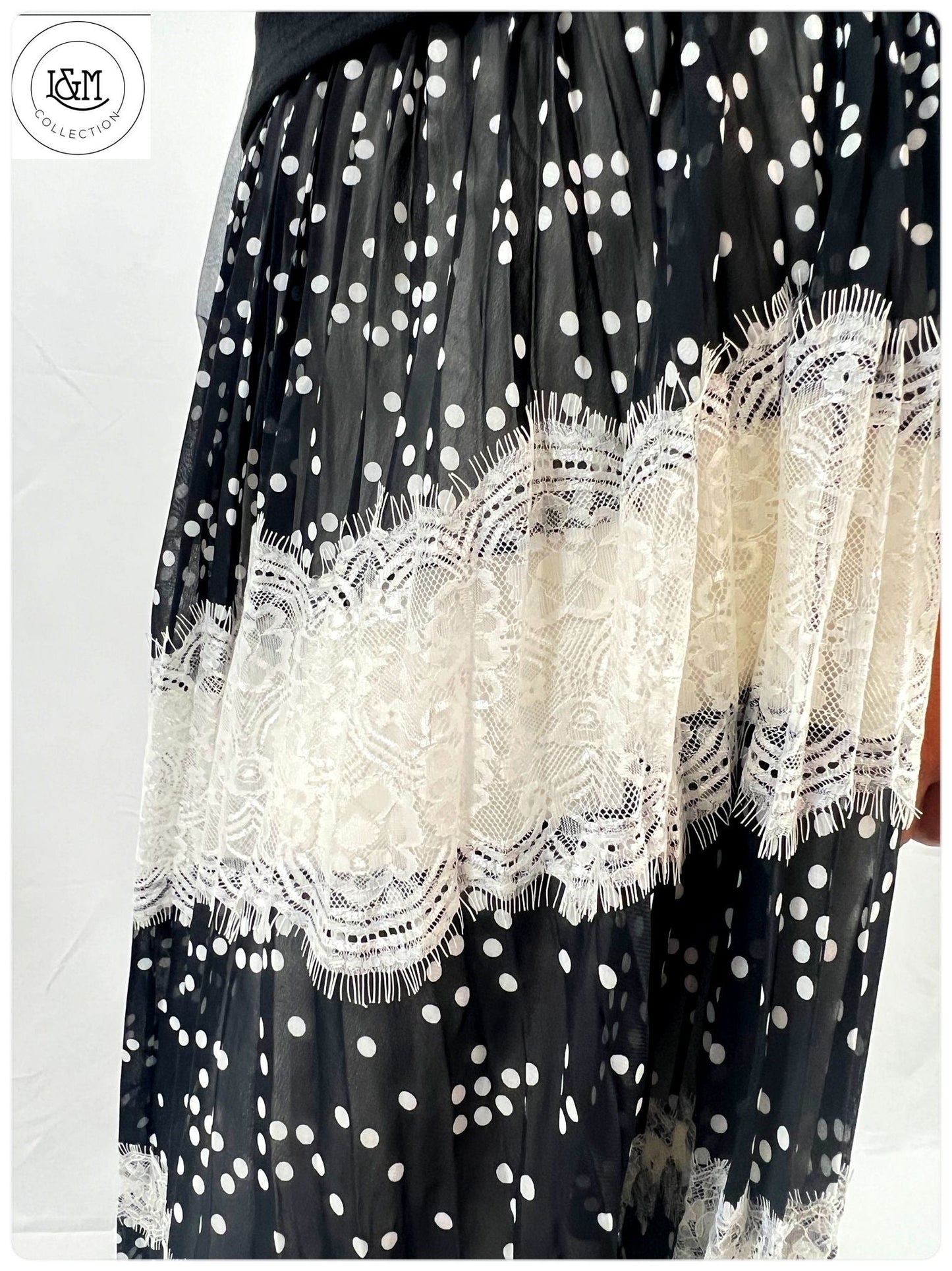 Tity polka dot pleated skirt