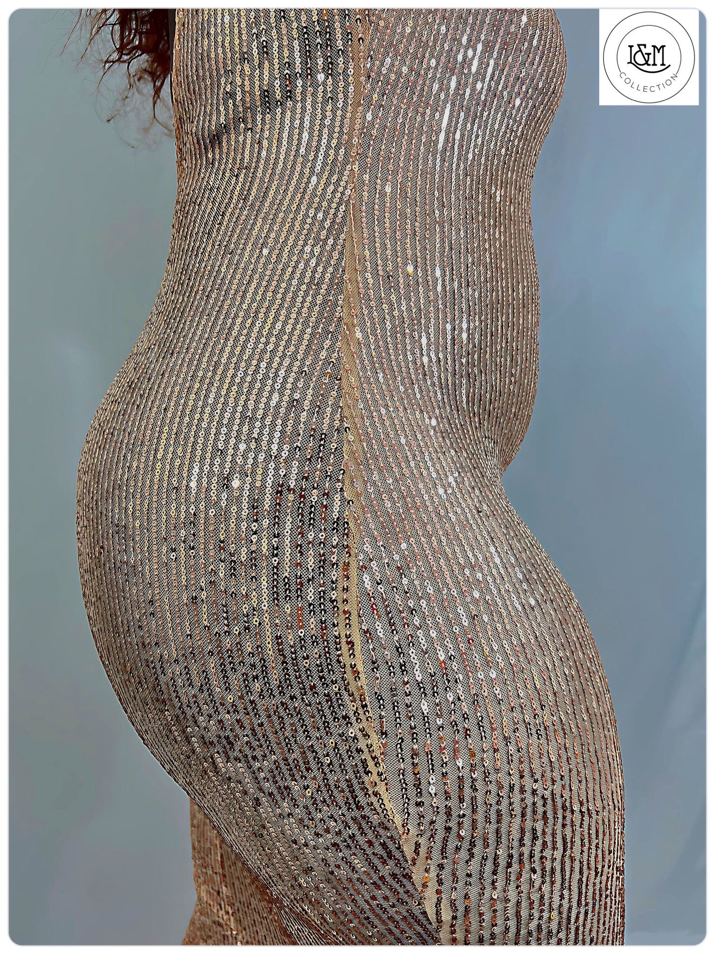 gold sequin dress