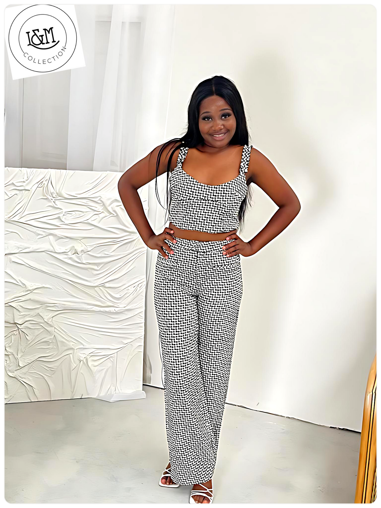 Houndstooth Straight fit Trouser Co-Ord