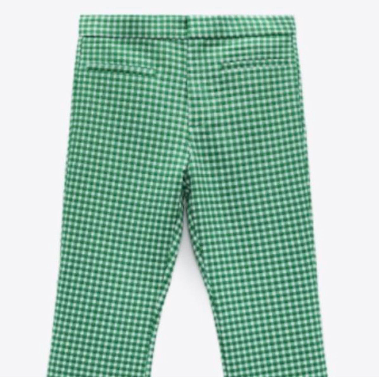 L&M: Gingham mini flared trousers in red and green Co-ord