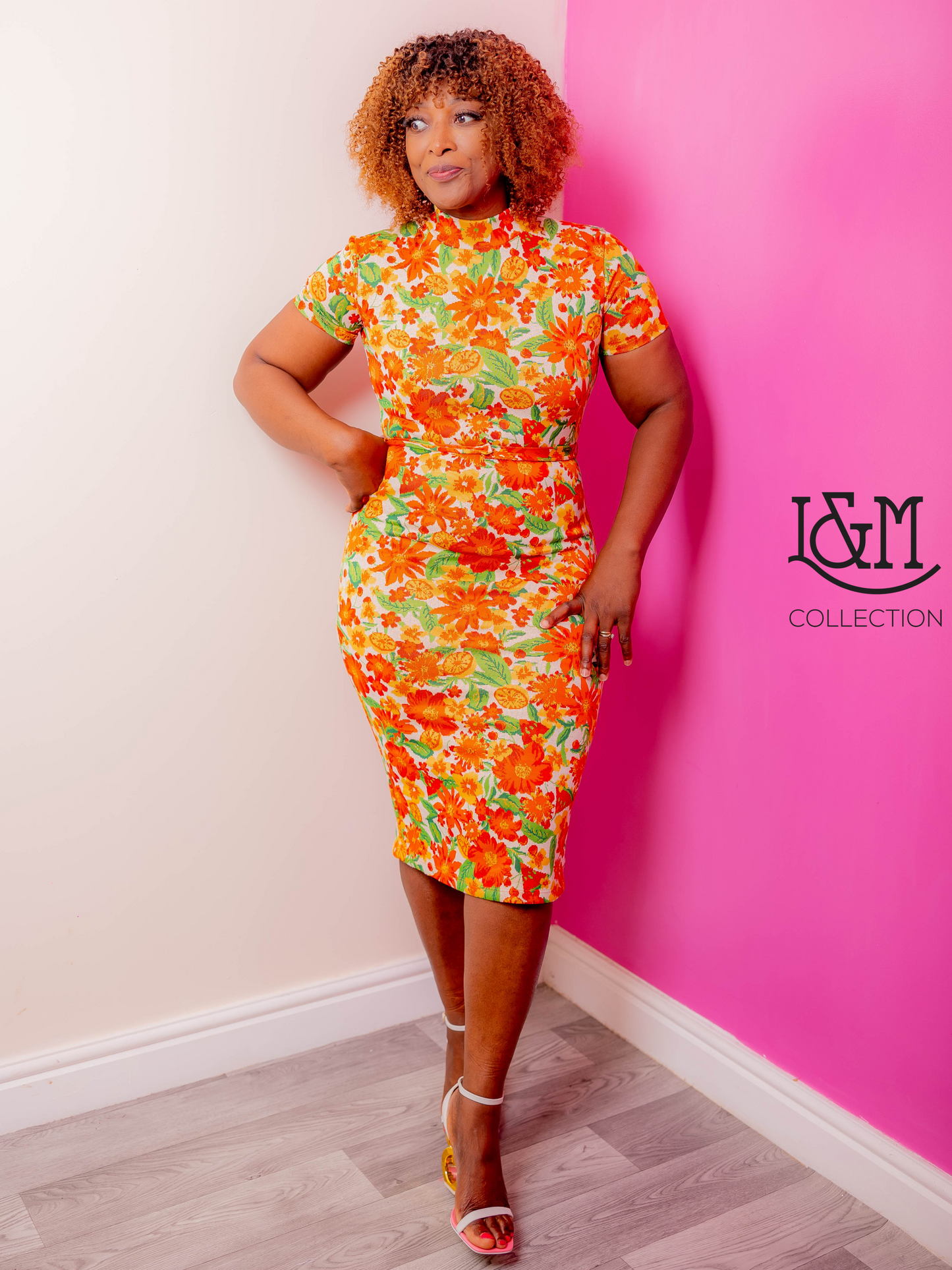 Orange Blosom Floral Print Dress