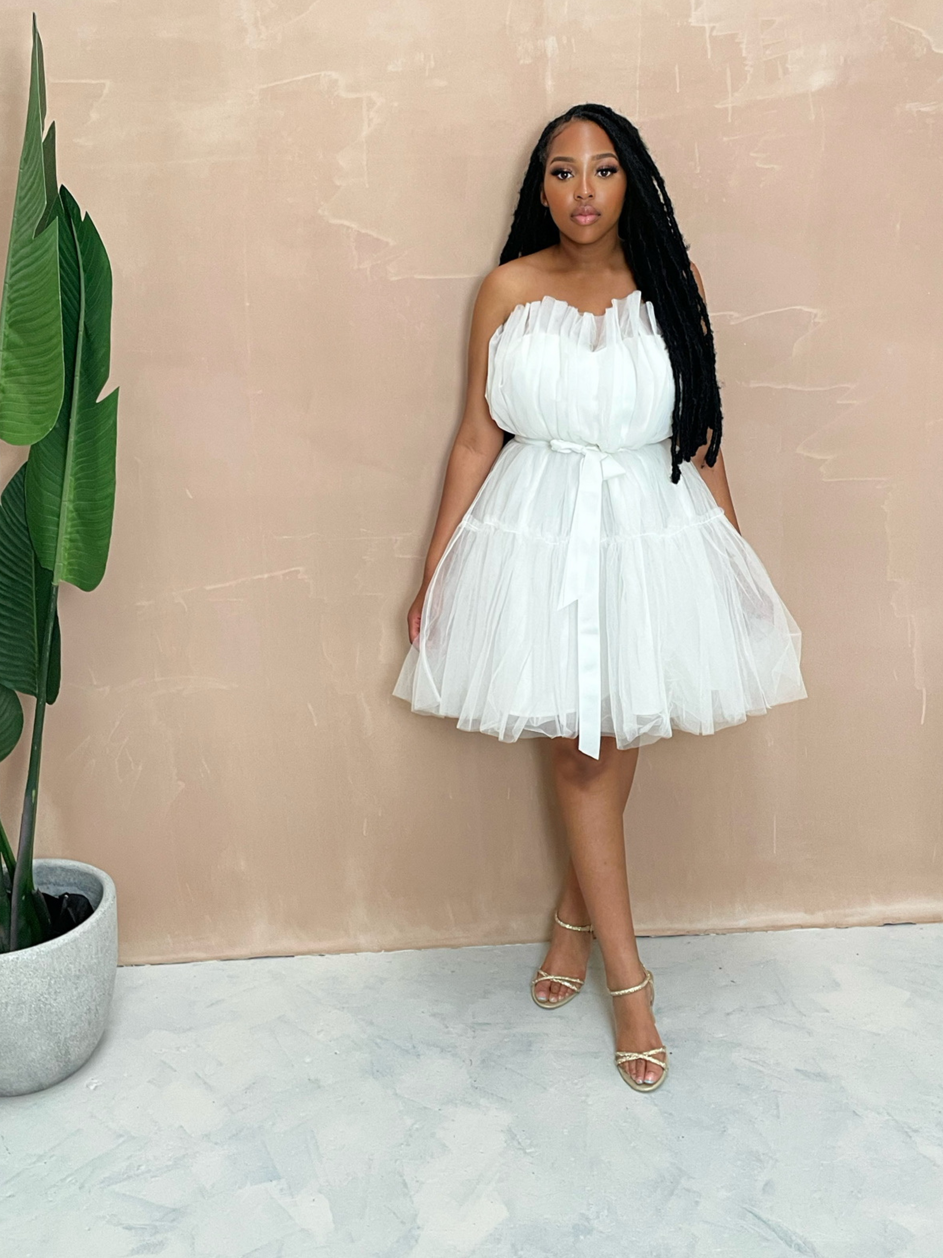 NOTREemor tulle mini dress アイボリー Lily White Tulle Mini Dress – L&M Collection